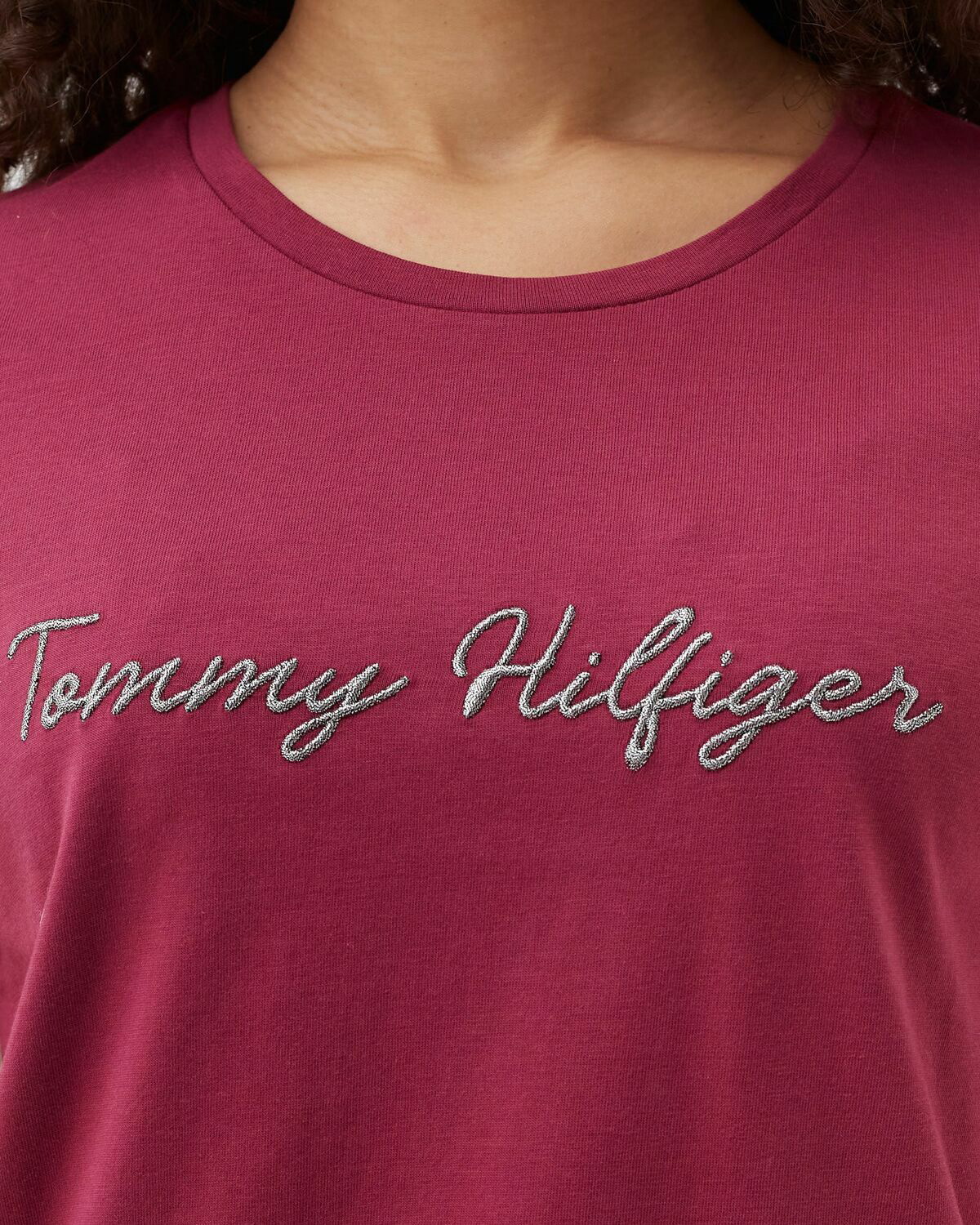 Tommy Hilfiger Wmns Regular Script C Nk Tee Red - Womens