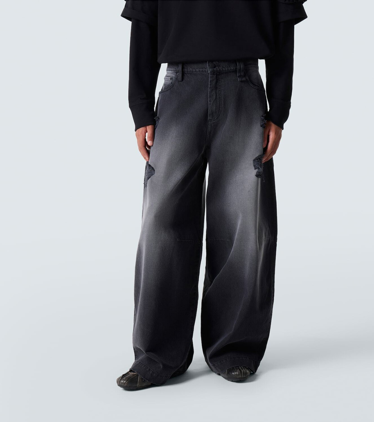 Simone Rocha Distressed wide-leg jeans
