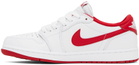 Nike Jordan White & Red Air Jordan 1 Low OG Sneakers