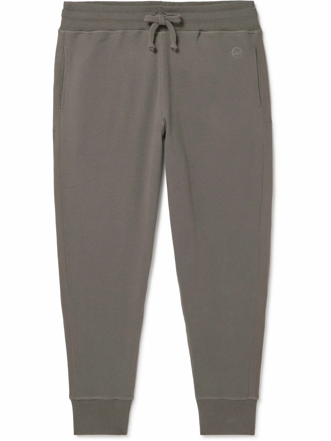 Kingsman - Tapered Logo-Embroidered Cotton and Cashmere-Blend Jersey Sweatpants - Brown