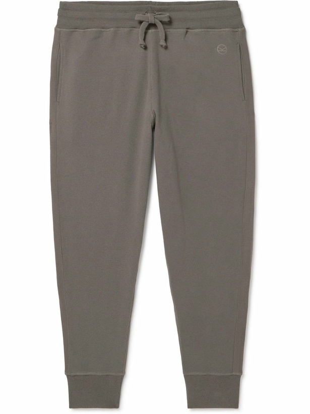 Photo: Kingsman - Tapered Logo-Embroidered Cotton and Cashmere-Blend Jersey Sweatpants - Brown