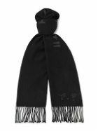 Off-White - Touch Carefully Logo-Embroidered Cashmere-Jacquard Scarf