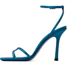 Jimmy Choo Blue 1998 Leo 100 Satin Heeled Sandals