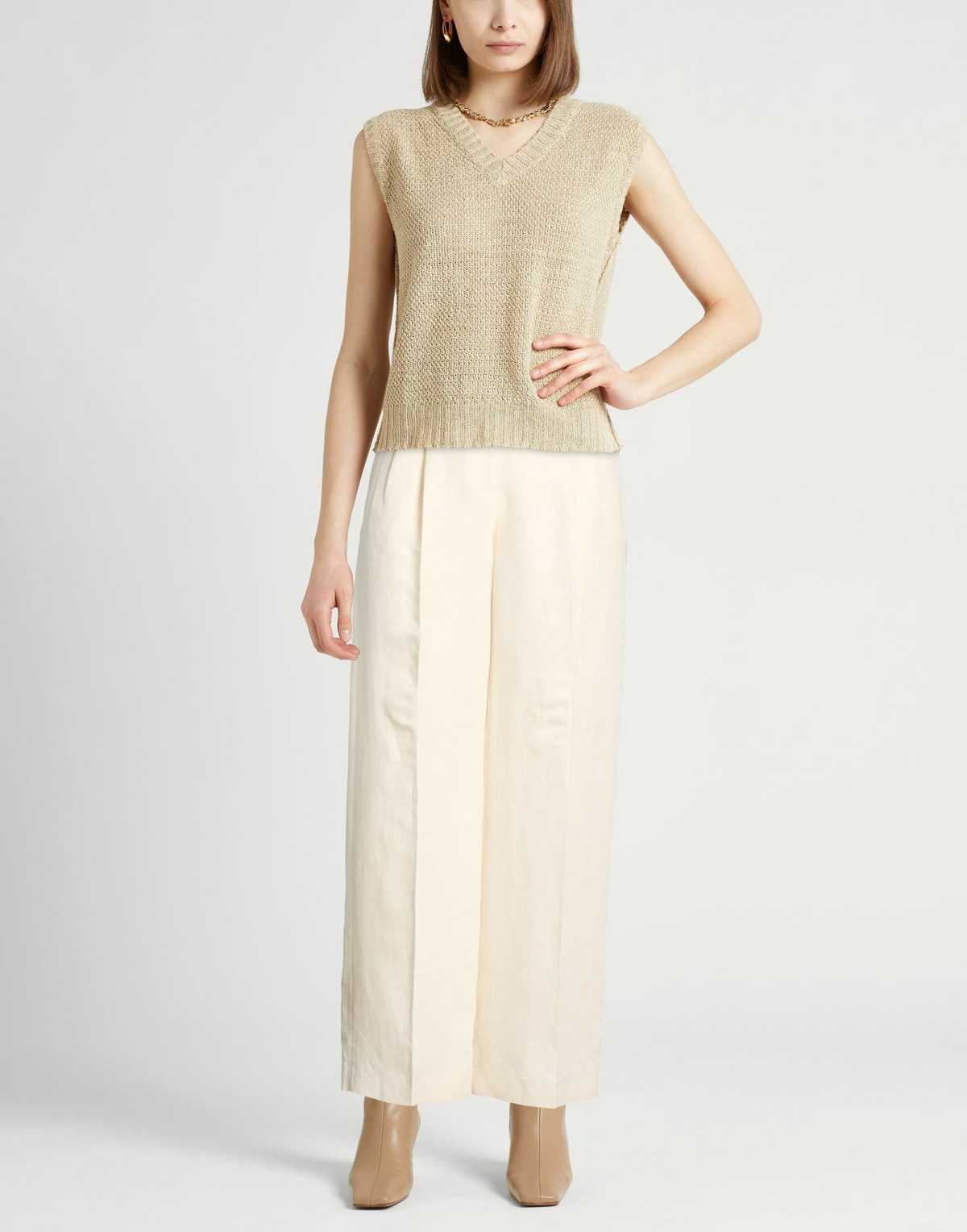 Peserico Easy Womens Pants in Beige