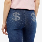 AVAVAV Women's Dollar Embellished Capri Denim Legging in Bleach Indigo