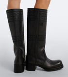 Miu Miu Embroidered leather knee-high boots