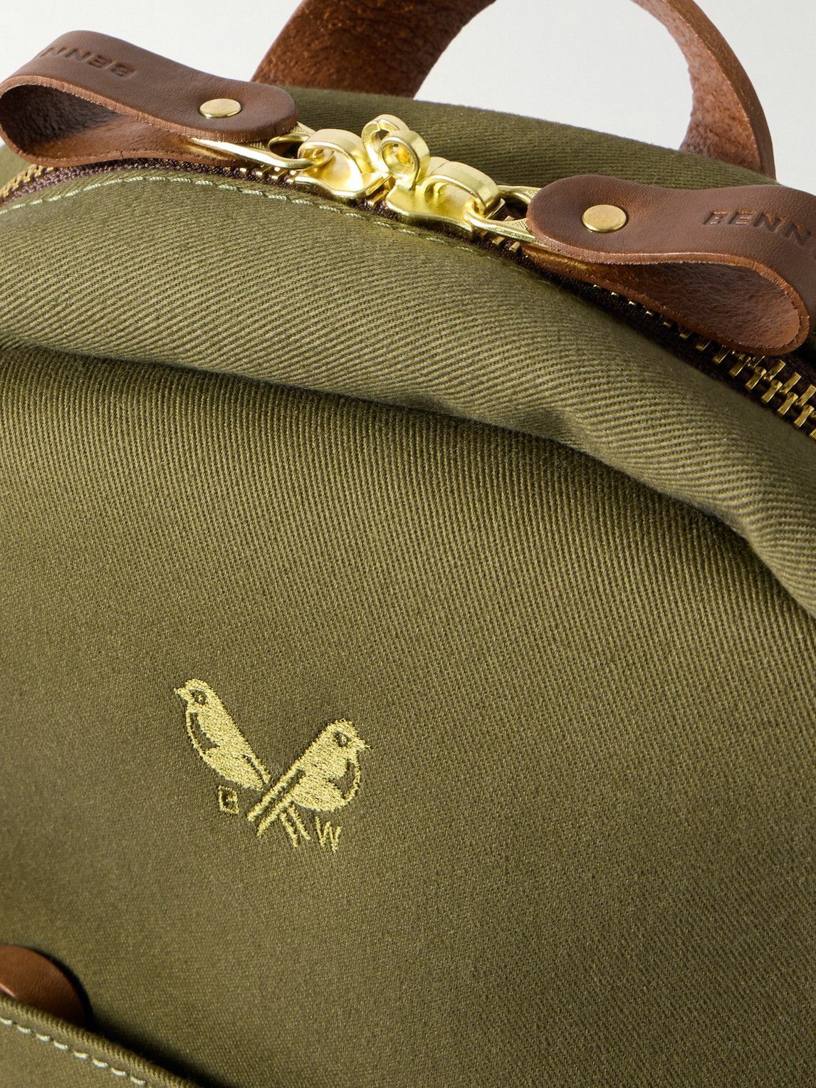 Bennett Winch - Logo-Embroidered Leather-Trimmed Cotton-Canvas Backpack ...