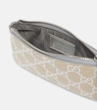 Gucci GG leather-trimmed pouch