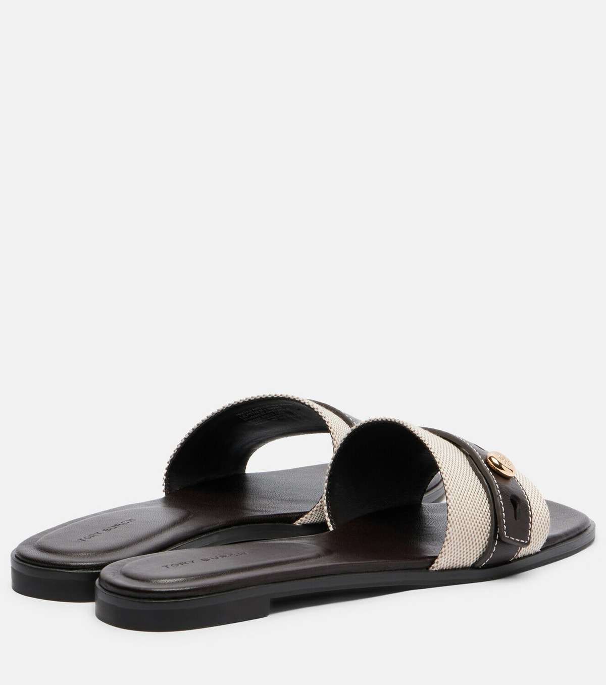 Tory Burch Romy canvas and leather slides