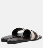 Tory Burch Romy canvas and leather slides