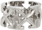 Off-White Silver Melted Arrows Ring