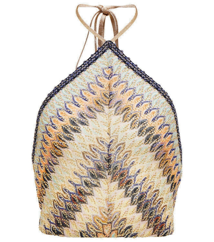 Photo: Missoni Mare Zig-zag knit halterneck crop top