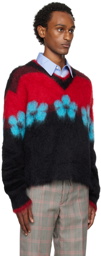 Marni Black Fuzzy Wuzzy Flowers Sweater