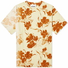 Jil Sander Men's Floral Print T-Shirt in Burnt Amber