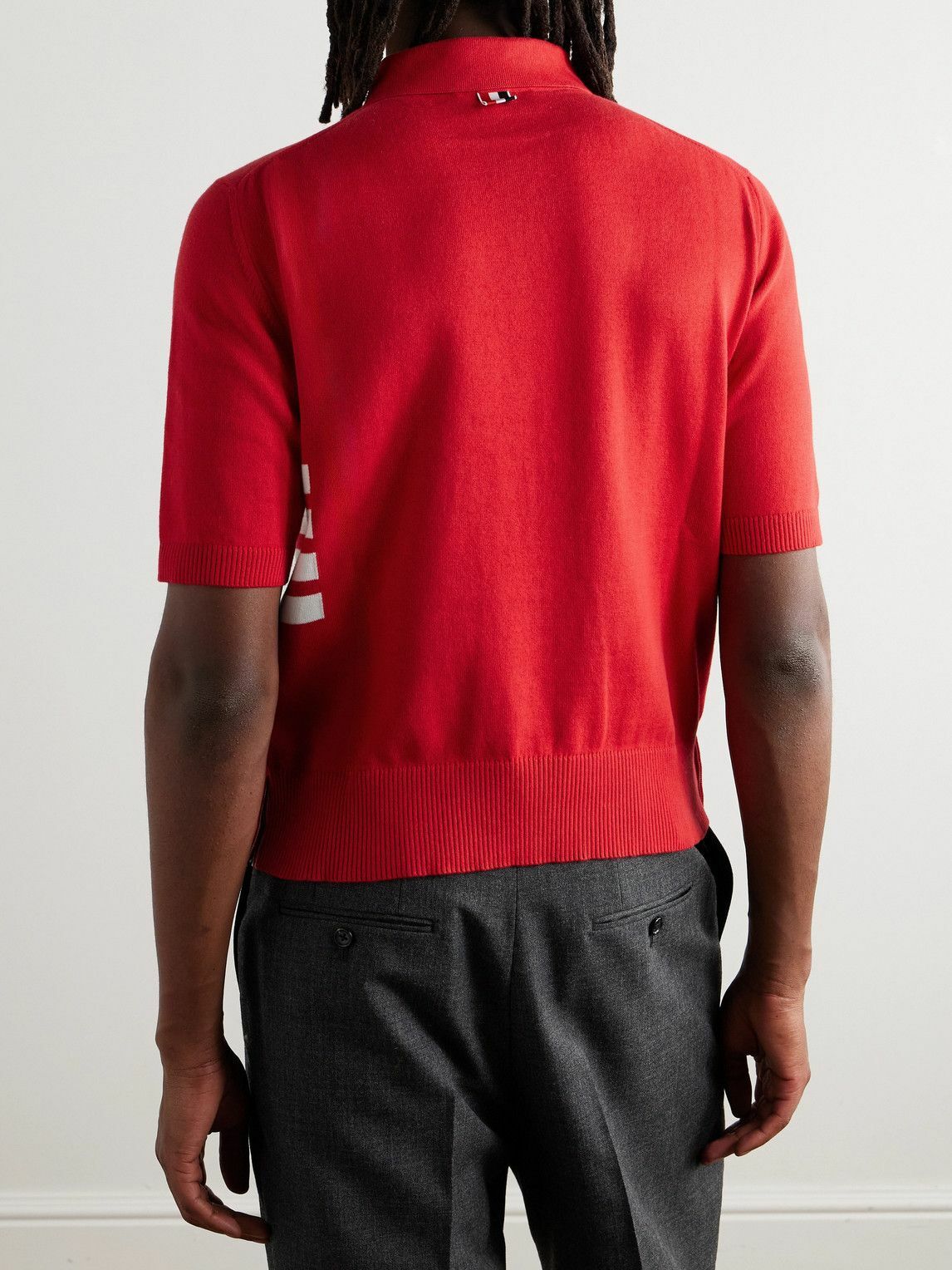 Thom Browne - Slim-Fit Striped Cotton Polo Shirt - Red