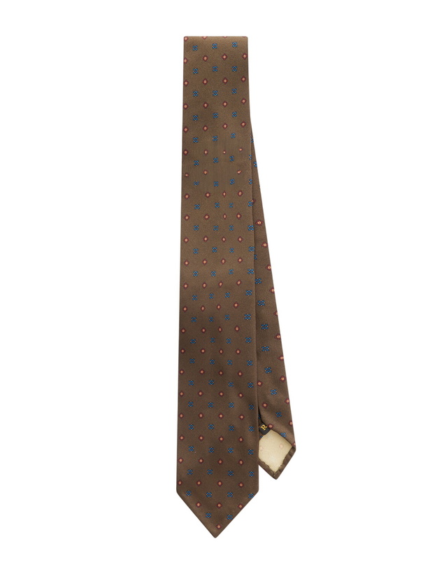 Photo: Rubinacci - 8cm Printed Silk-Twill Tie - Brown
