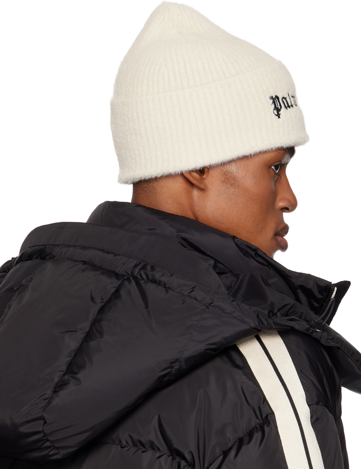 Palm Angels Off-White Classic Logo Maxi Beanie Palm Angels