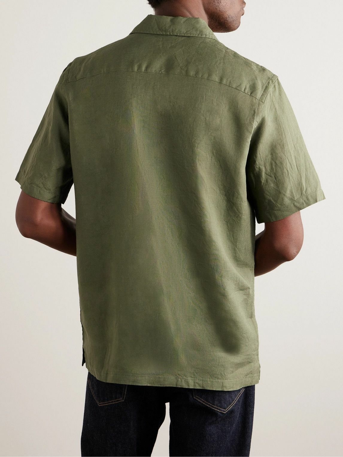 Kingsman - Camp-Collar Linen Shirt - Green Kingsman