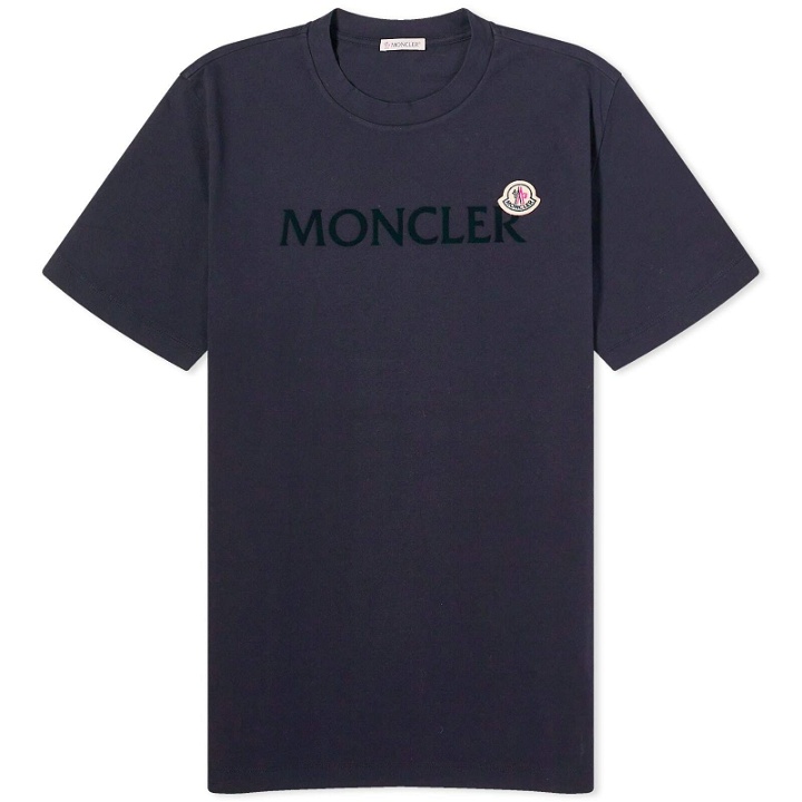 Photo: Moncler Men's Tonal Logo T-Shirt in Navy