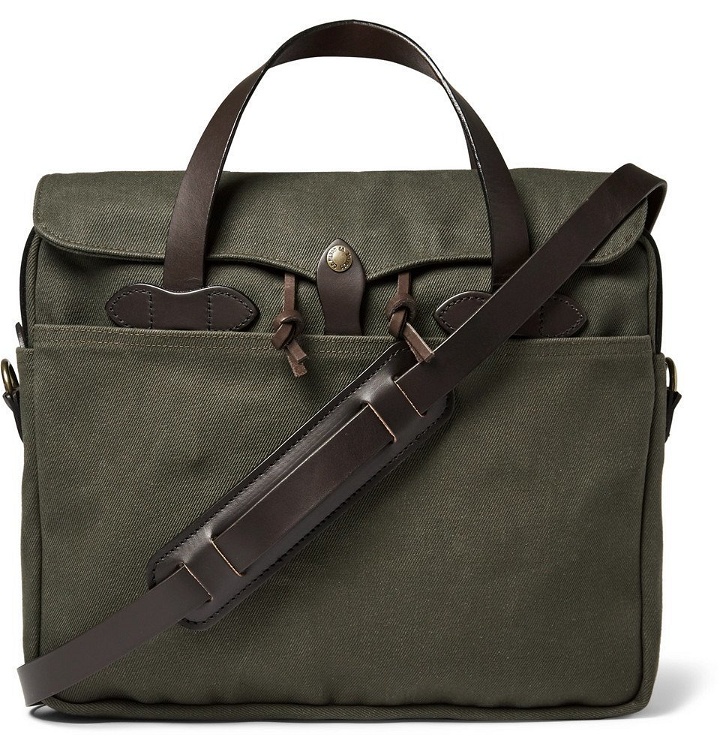 Photo: Filson - Original Leather-Trimmed Twill Briefcase - Men - Green