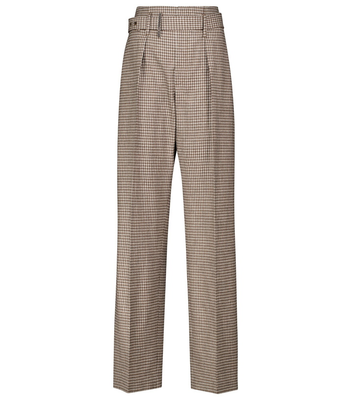 Photo: Brunello Cucinelli - High-rise checked wool-blend pants