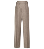 Brunello Cucinelli - High-rise checked wool-blend pants