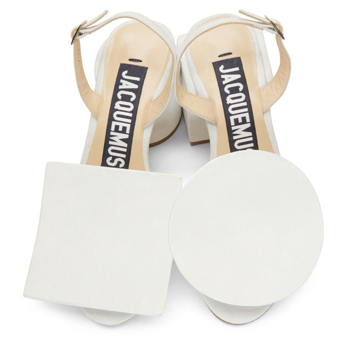 サンダル・ミュール JACQUEMUS Women Sandals 223FO032 WHITE Jacquemus Sandale Frauen Les Carre Rond Leder Weiß Luxury 37