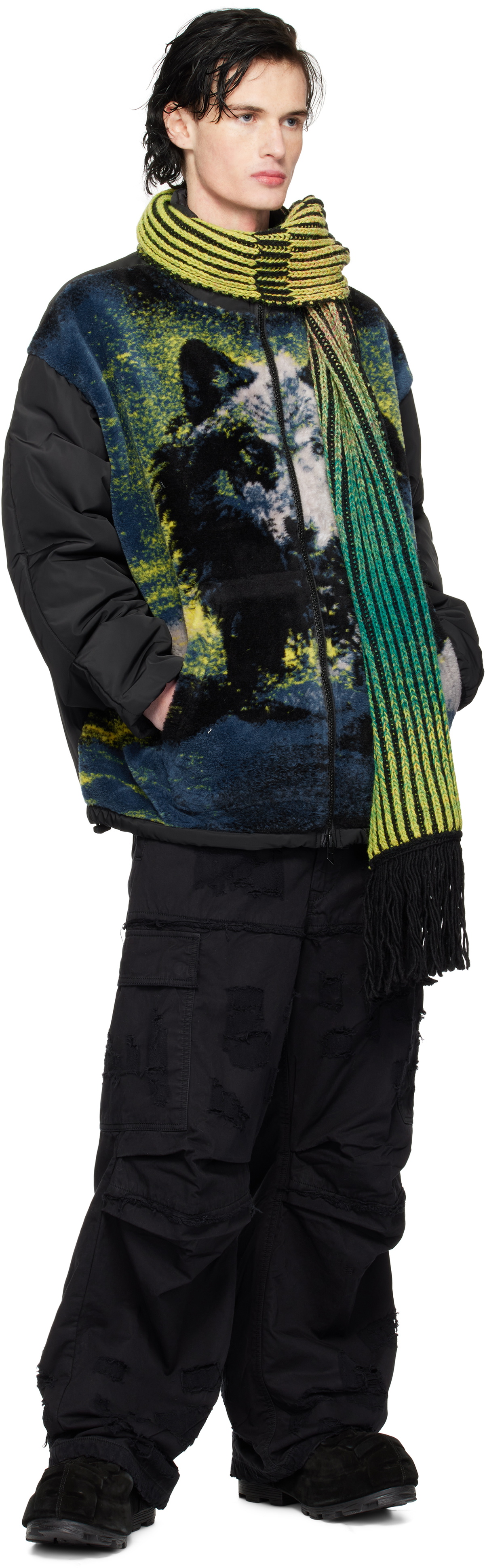Diesel Green & Black K-Shady Scarf Diesel