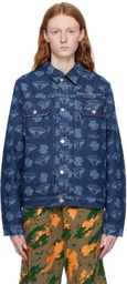 Billionaire Boys Club Navy Printed Denim Jacket