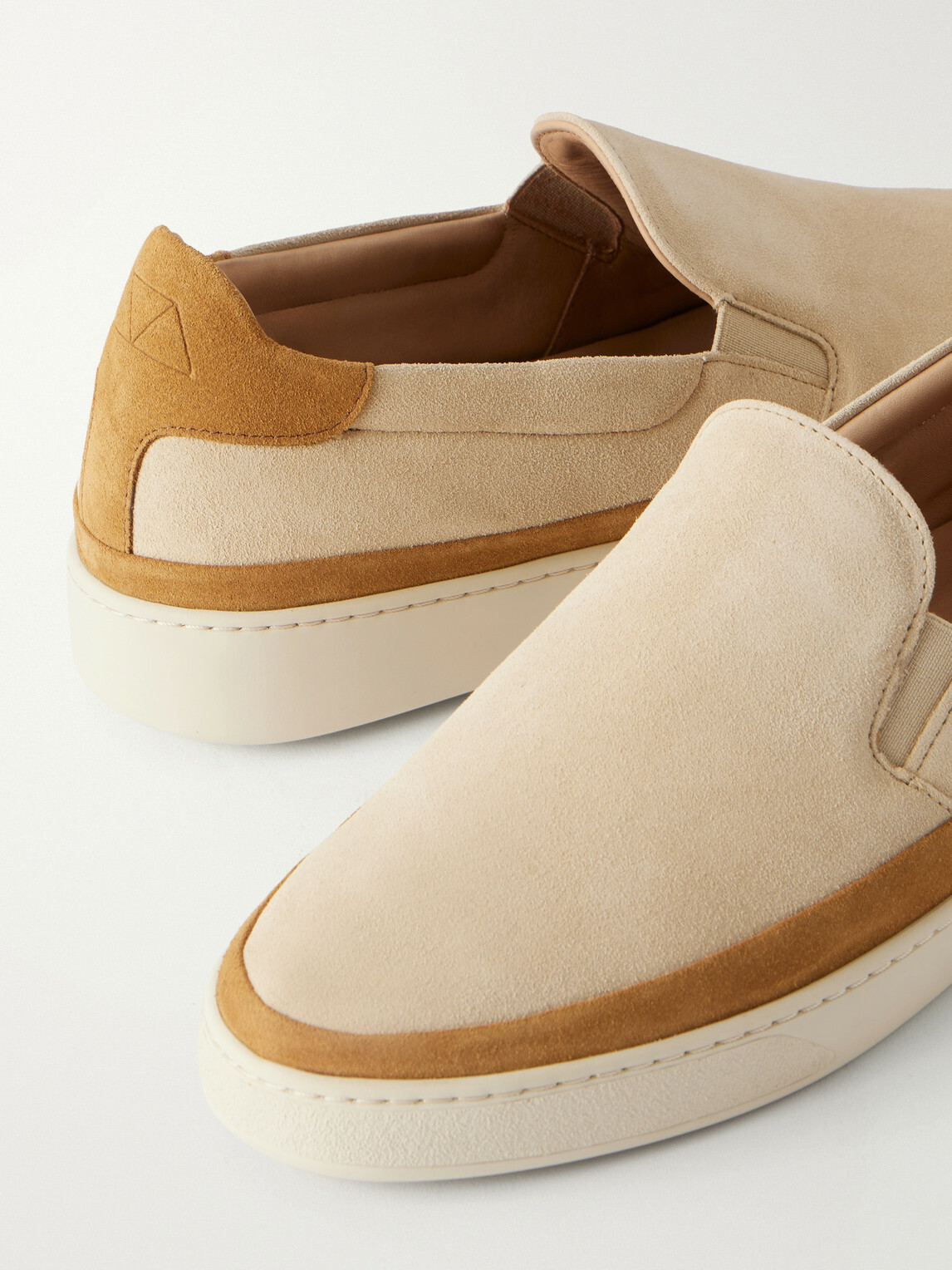 Mulo - Suede Slip-On Sneakers - Neutrals