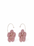 MAGDA BUTRYM - Pink Crystal Flower Earrings W/ Hook