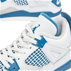 Air Jordan 4 Retro OG PS Sneakers in Off White/Military Blue/Neutral Grey
