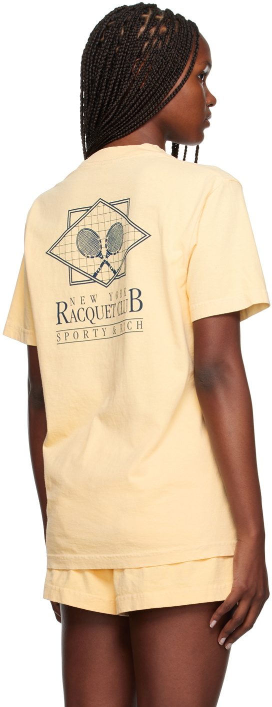 Sporty & Rich Yellow 'NY Racquet Club' T-Shirt Sporty & Rich