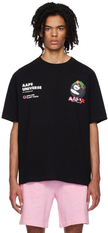 Photo: AAPE by A Bathing Ape Black Moonface T-Shirt