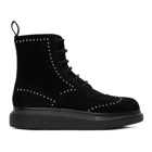 Alexander McQueen SSENSE Exclusive Black Suede Studded Hybrid Boots