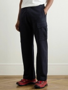 C.P. Company - Wide-Leg Logo-Embroidered Cotton-Jersey Sweatpants - Blue