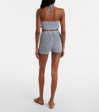 Bananhot Zorya open-knit lamé shorts