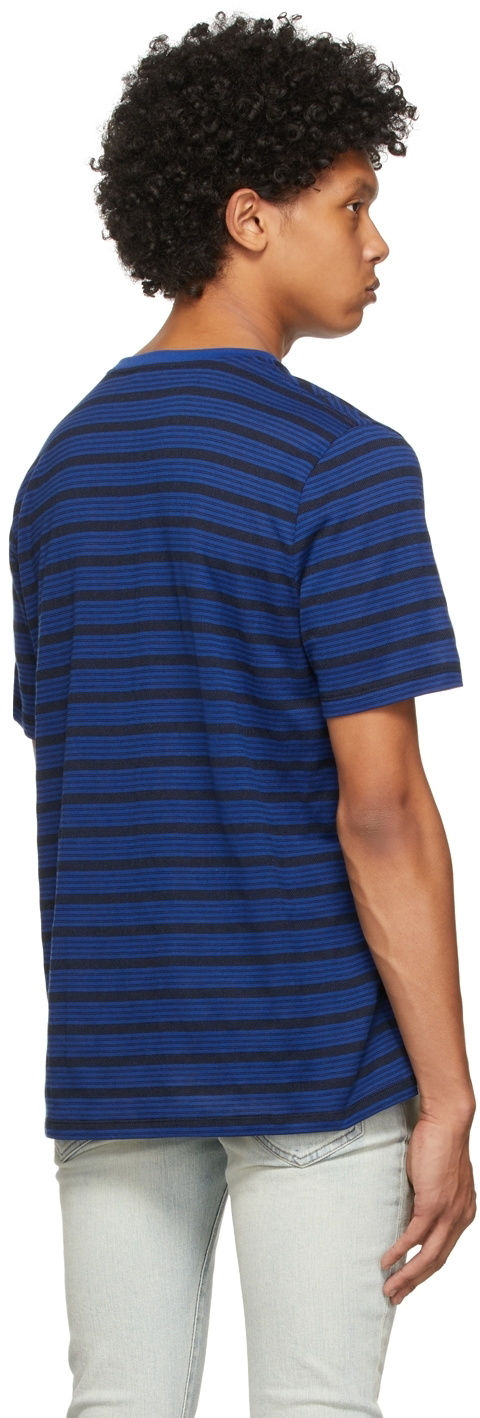 Saint Laurent Blue & Black Striped T-Shirt Saint Laurent