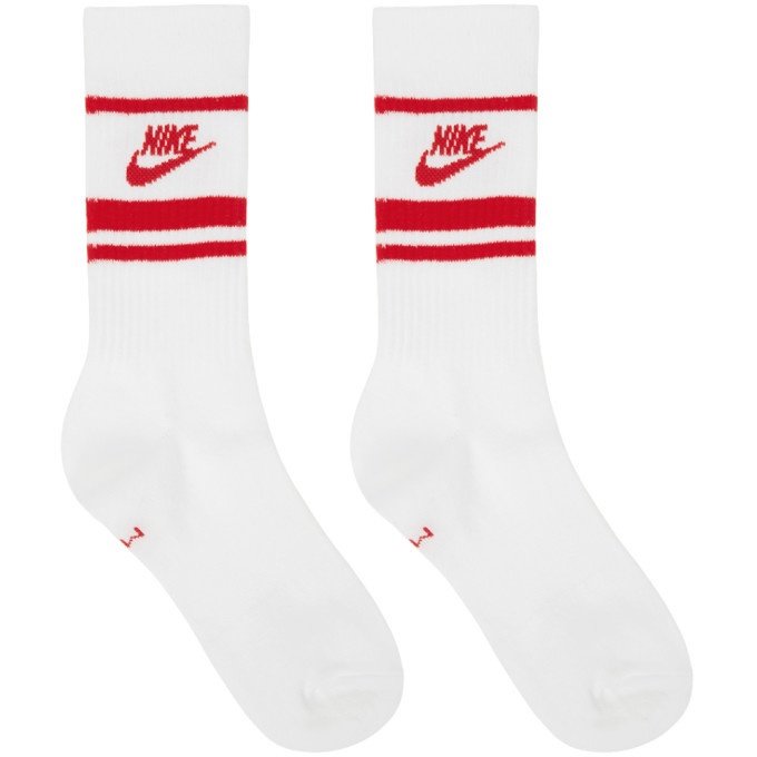 Photo: Nike Three-Pack White Everyday Essential Crew Socks