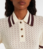 Tory Burch Cotton pointelle polo shirt
