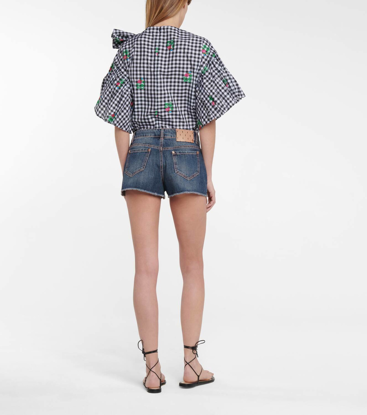 REDValentino Mid-rise denim shorts