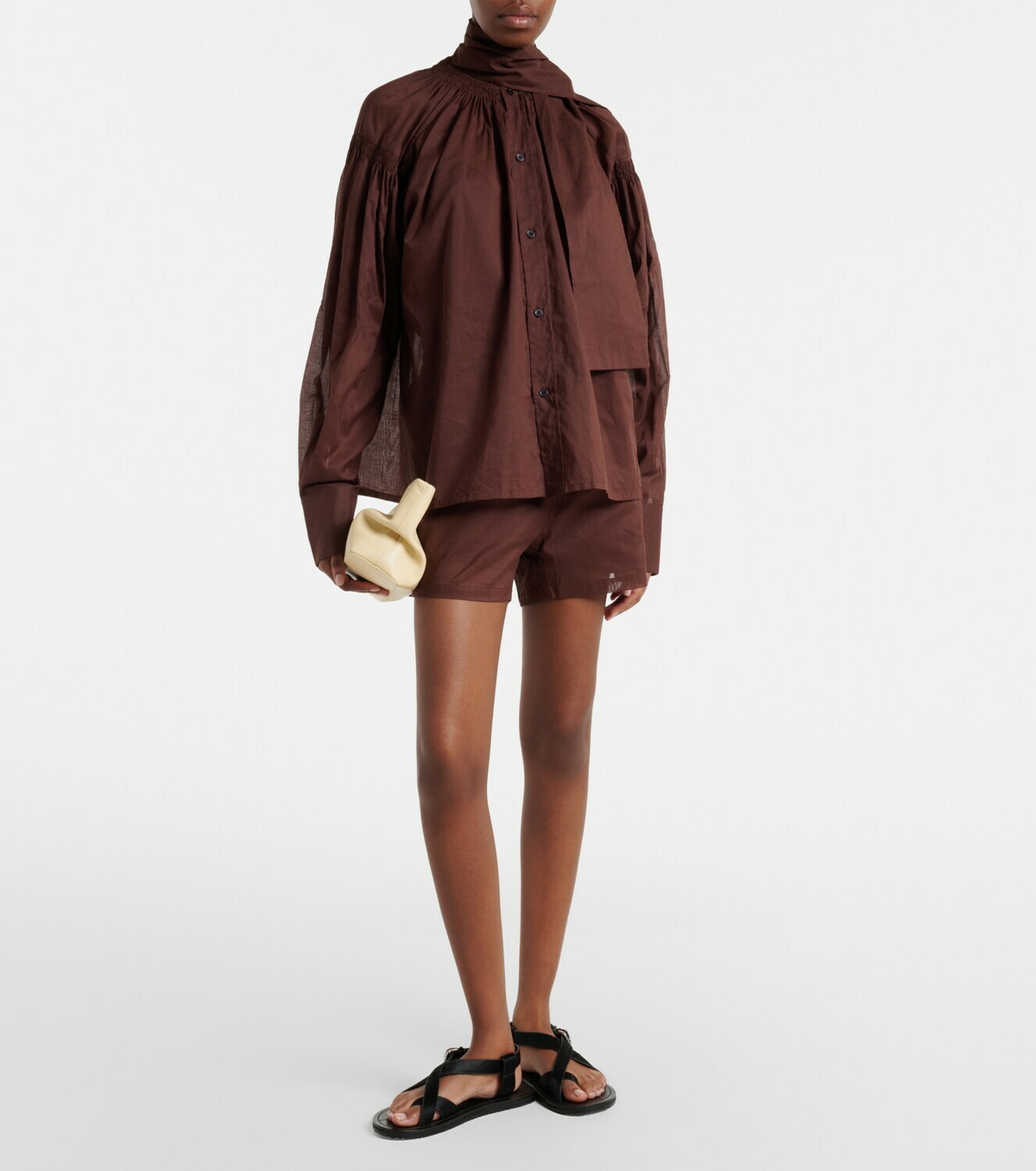 Plan C Cotton organza shorts