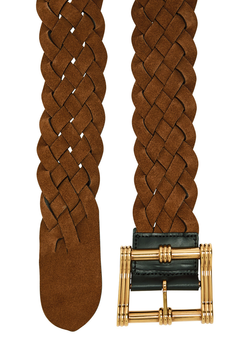 Etro Reversible Braided Suede Belt Brown