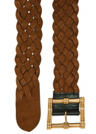 Etro Reversible Braided Suede Belt Brown
