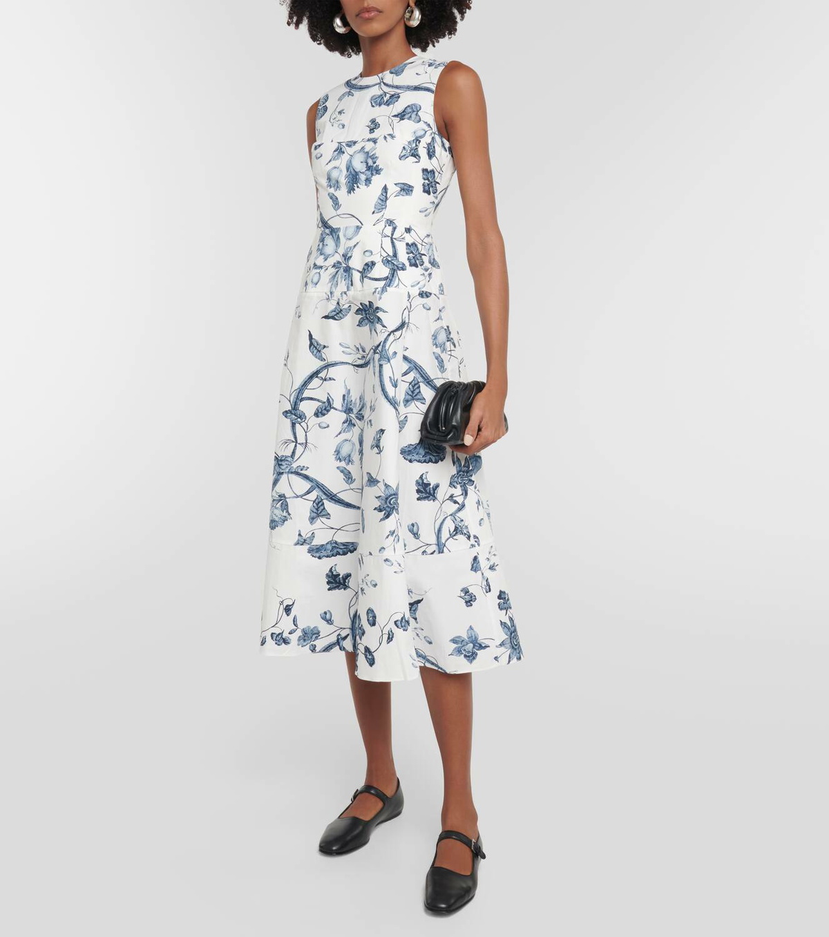■ERDEM(アーデム) Floral cotton poplin ミディドレス ERDEM Ruffled floral-print cotton-poplin midi shirt dress