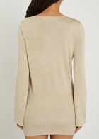Aya Muse Gema Knit Mini Wrap Dress Sand