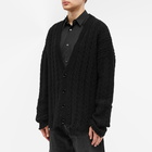 MM6 Maison Margiela Men's Cable Knit Cardigan in Black