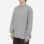 Beams Plus Men's Button Down Oxford Gingham Shirt in Black