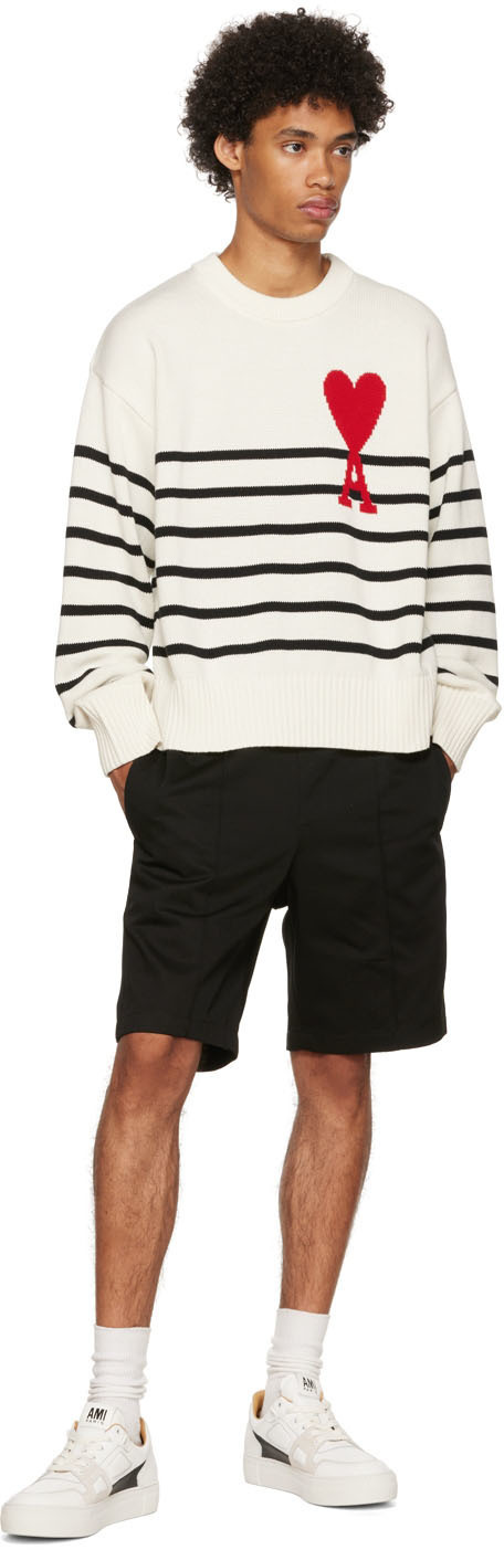 AMI Paris White Ami De Cœur Sweater