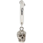 Alexander McQueen Silver Crystal Skull Earring